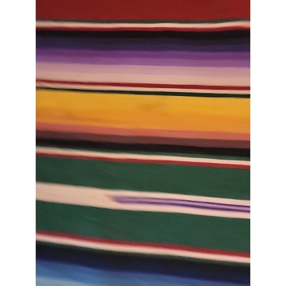 Vintage Mexican Wool Blend Serape Blanket Brick Red 36x77 - Picture 5 of 9